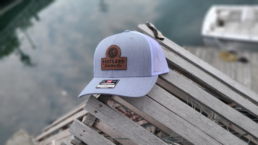 Trucker Hat Leather Patch - Heather Gray