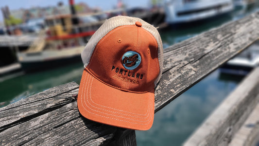 Mesh Back Trucker Hat Embroidered Patch - Orange